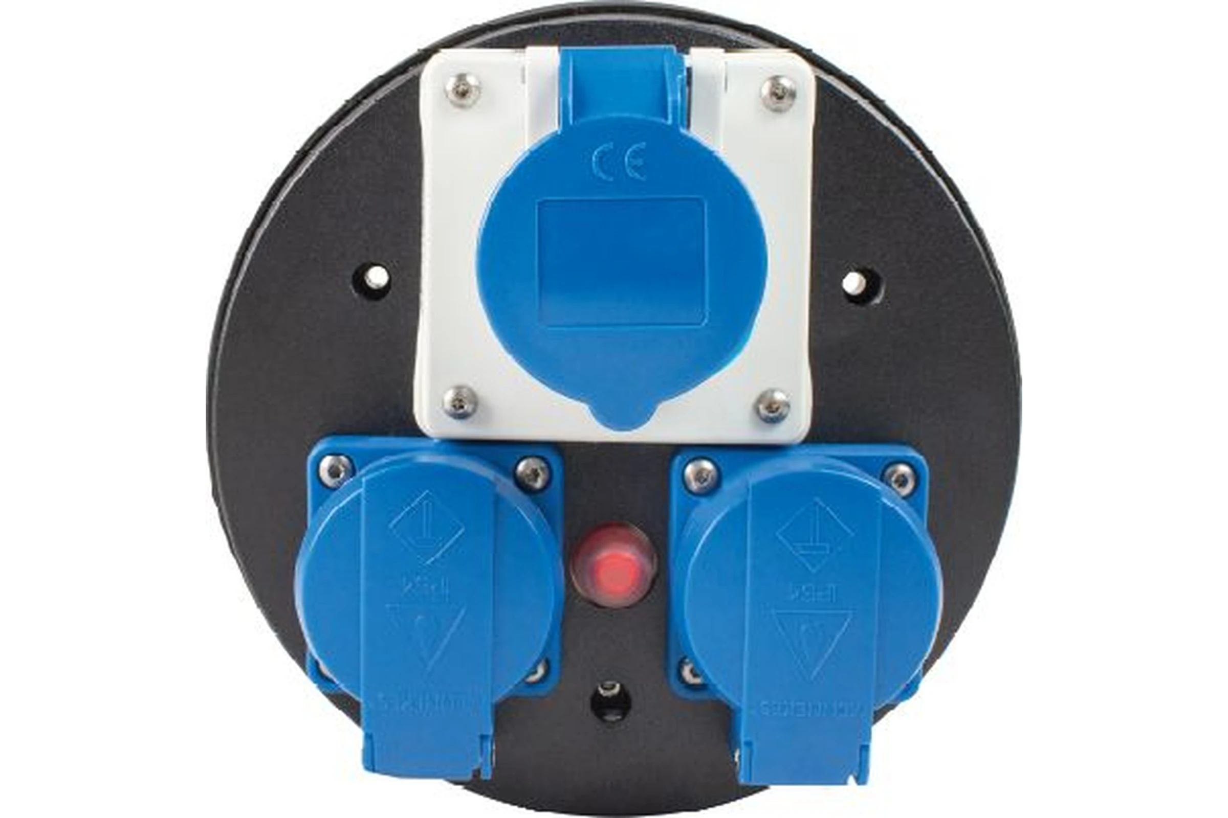 Panel 3-gniazdowy CEE 230 V, z niebieskimi klapkami IP44
