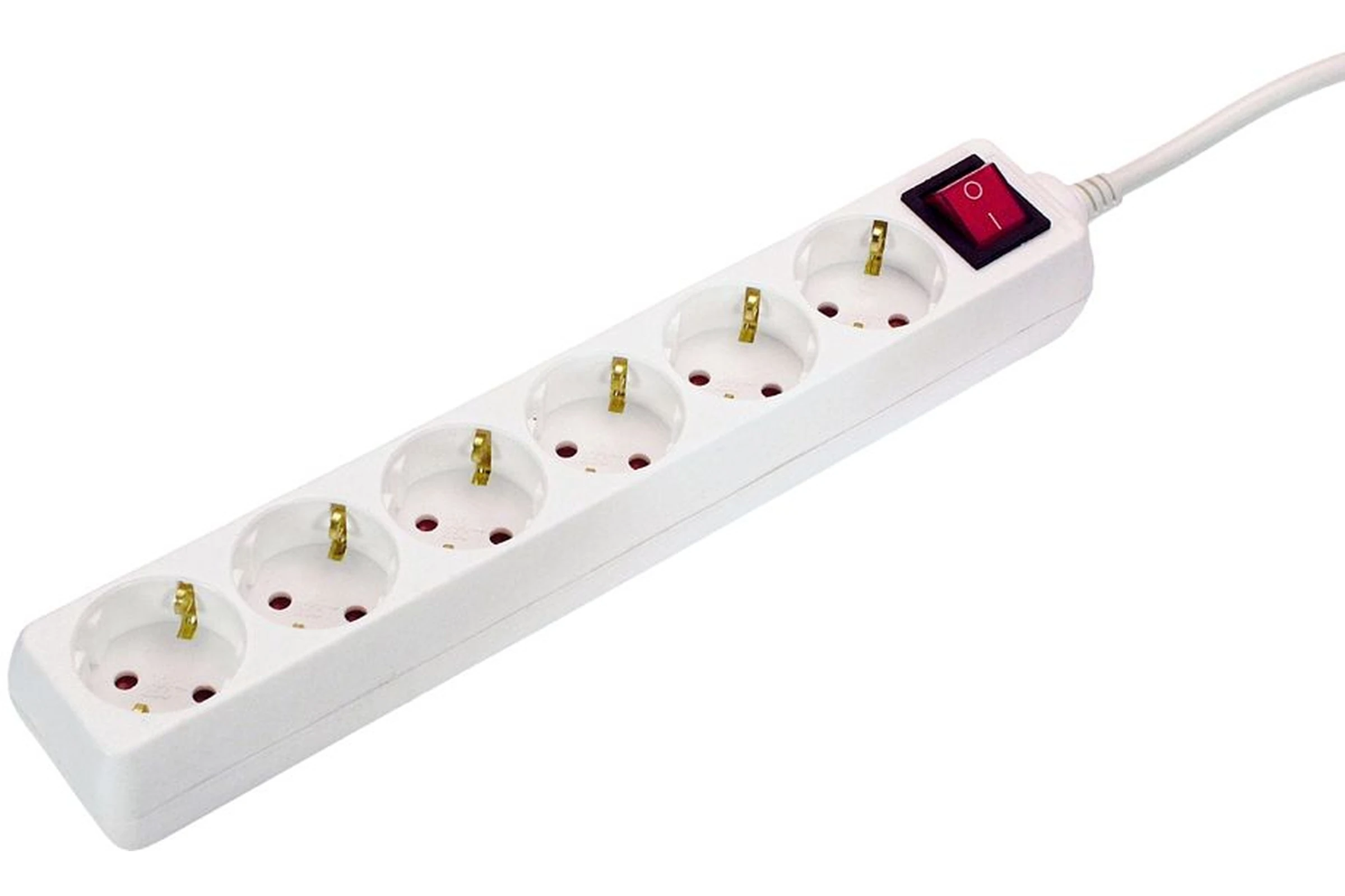 Przedłużacz listwowy 6-gniazdowy z włącznikiem 5 m H05VV-F 3G1,5 BIA IP20