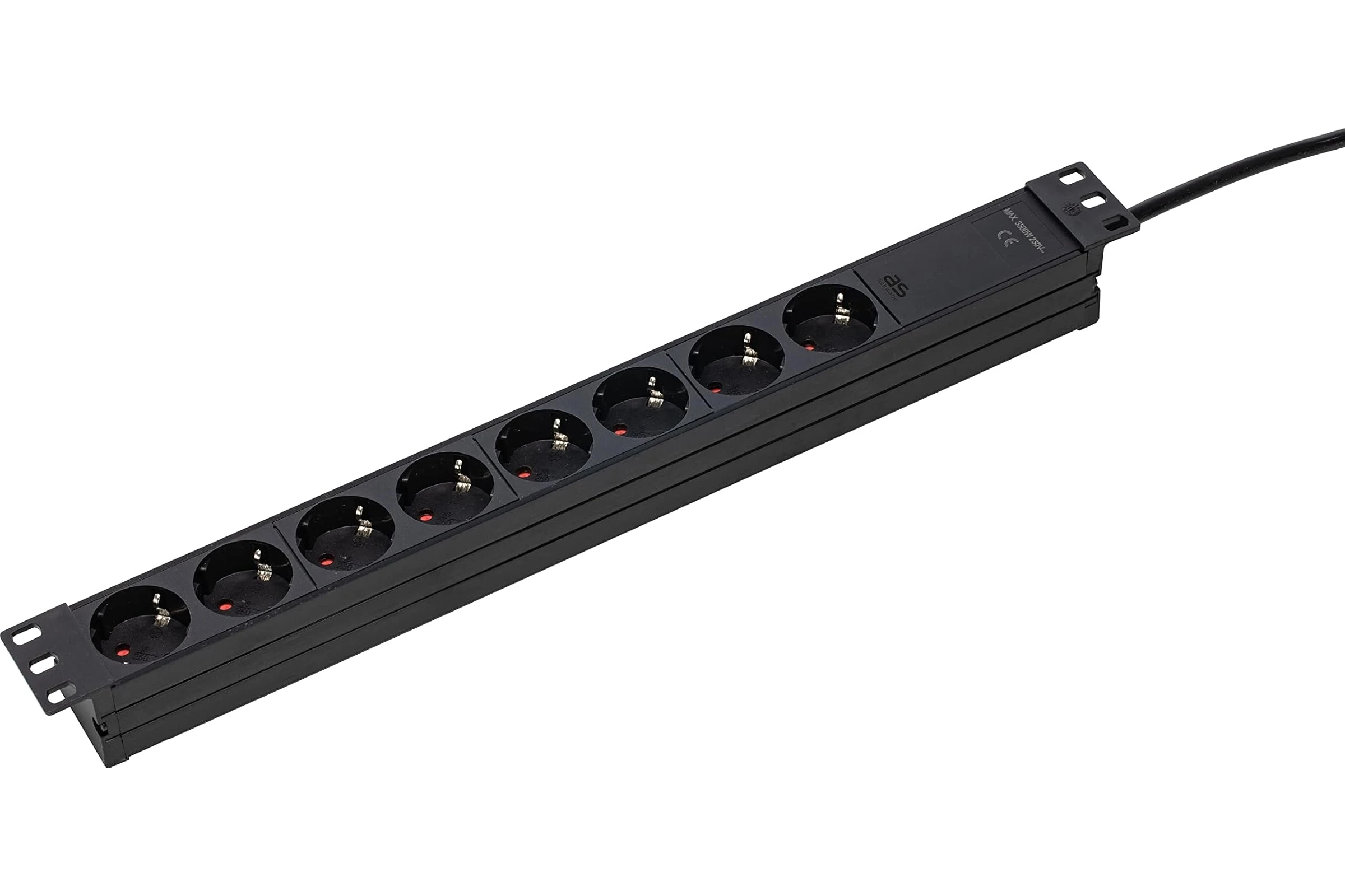 Przedłużacz listwowy 8-gniazdowy RACK 19" 1U 3 m H05VV-F 3G1,5