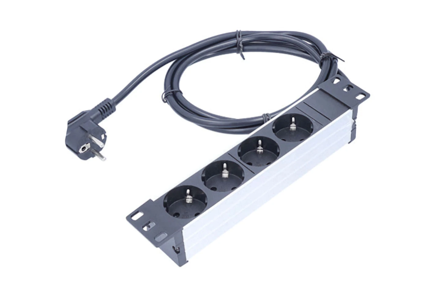 Przedłużacz listwowy przeciwprzepięciowy 4-gniazdowy RACK 10" 2 m H05VV-F 3G1,5