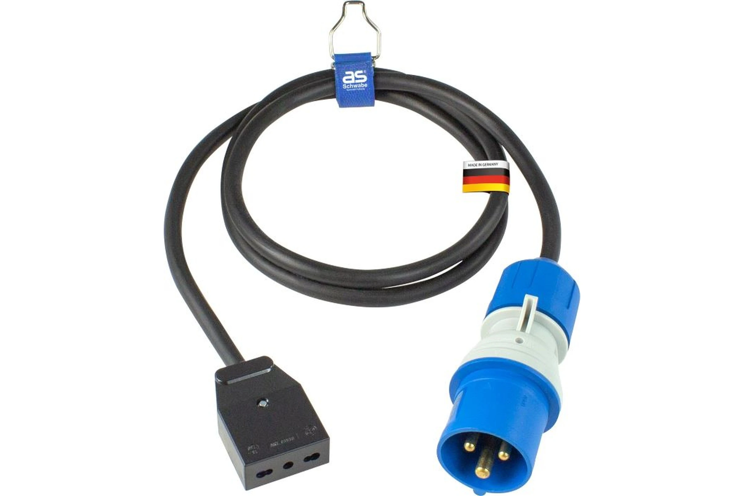 Przedłużacz adapter CEE 230 V, 16 A, 3P, wtyczka CEE 3P PowerLight na gniazdo włoskie type L 1,5 m H05RR-F 3G1,5