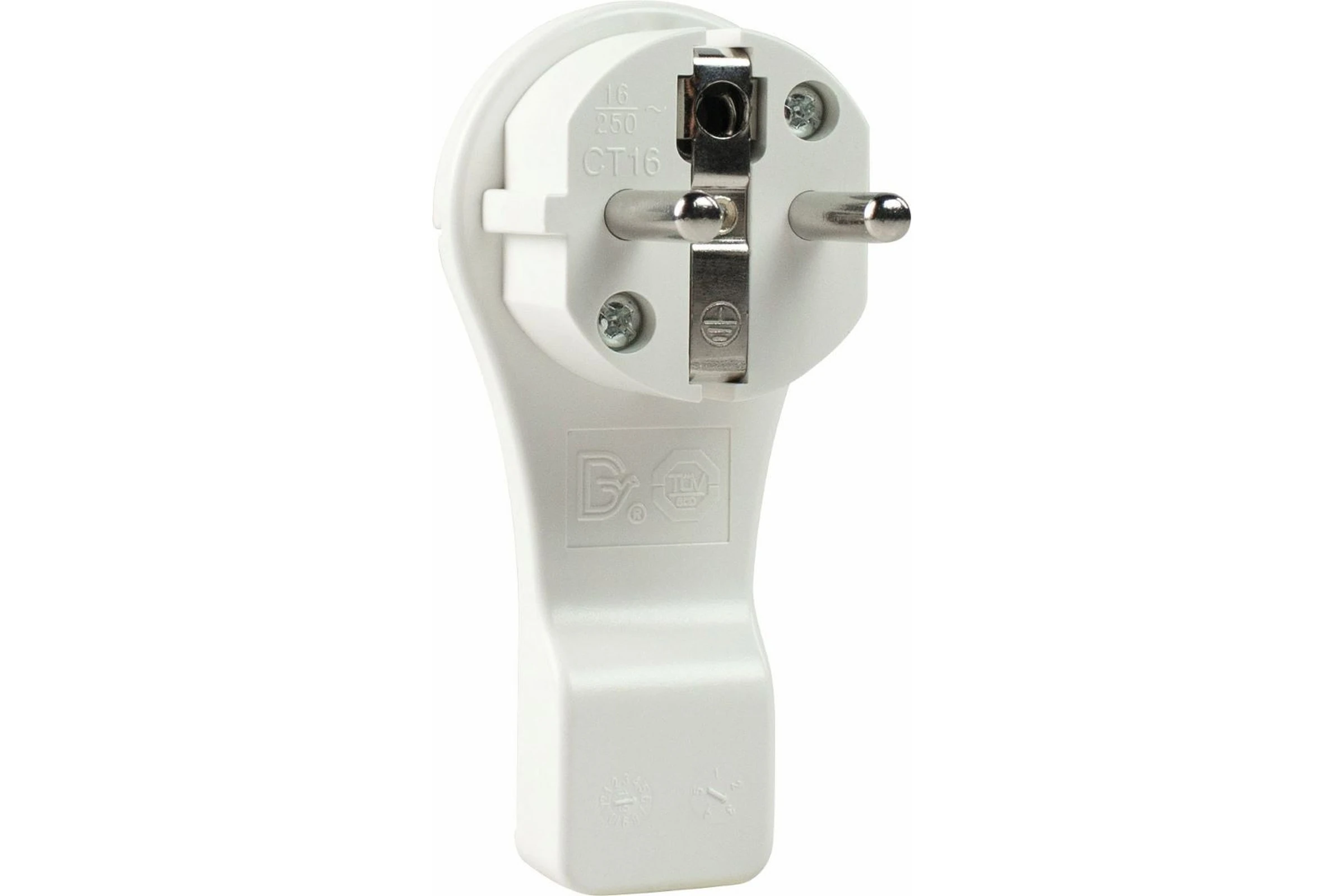 Wtyczka kątowa z tworzywa Ultra płaska 230 V, 16 A, 2P+Z BIA IP20