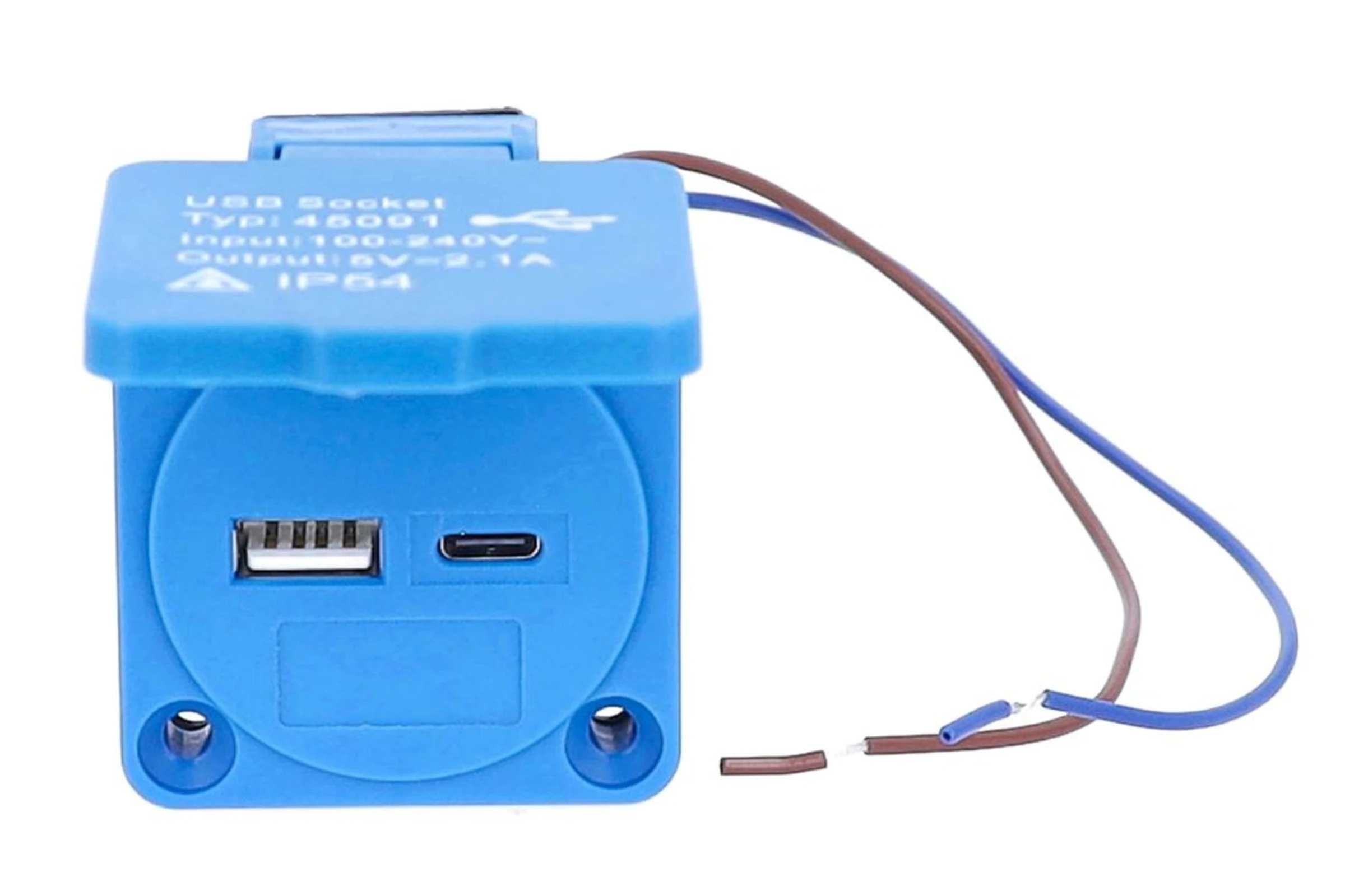 Gniazdo tablicowe 2x USB z klapką IP54