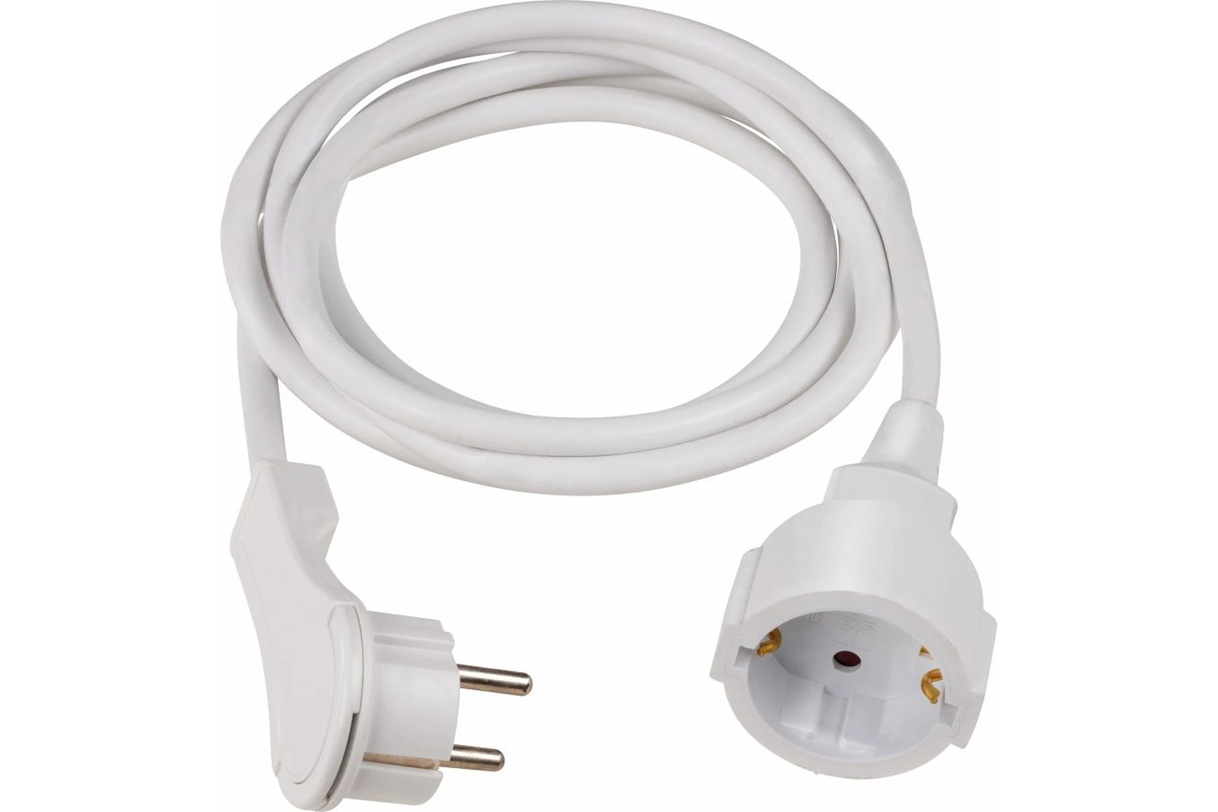 Przedłużacz 1-gniazdowy z Ultra płaską wtyczką kątową 2 m H05VV-F 3G1,5 BIA IP20