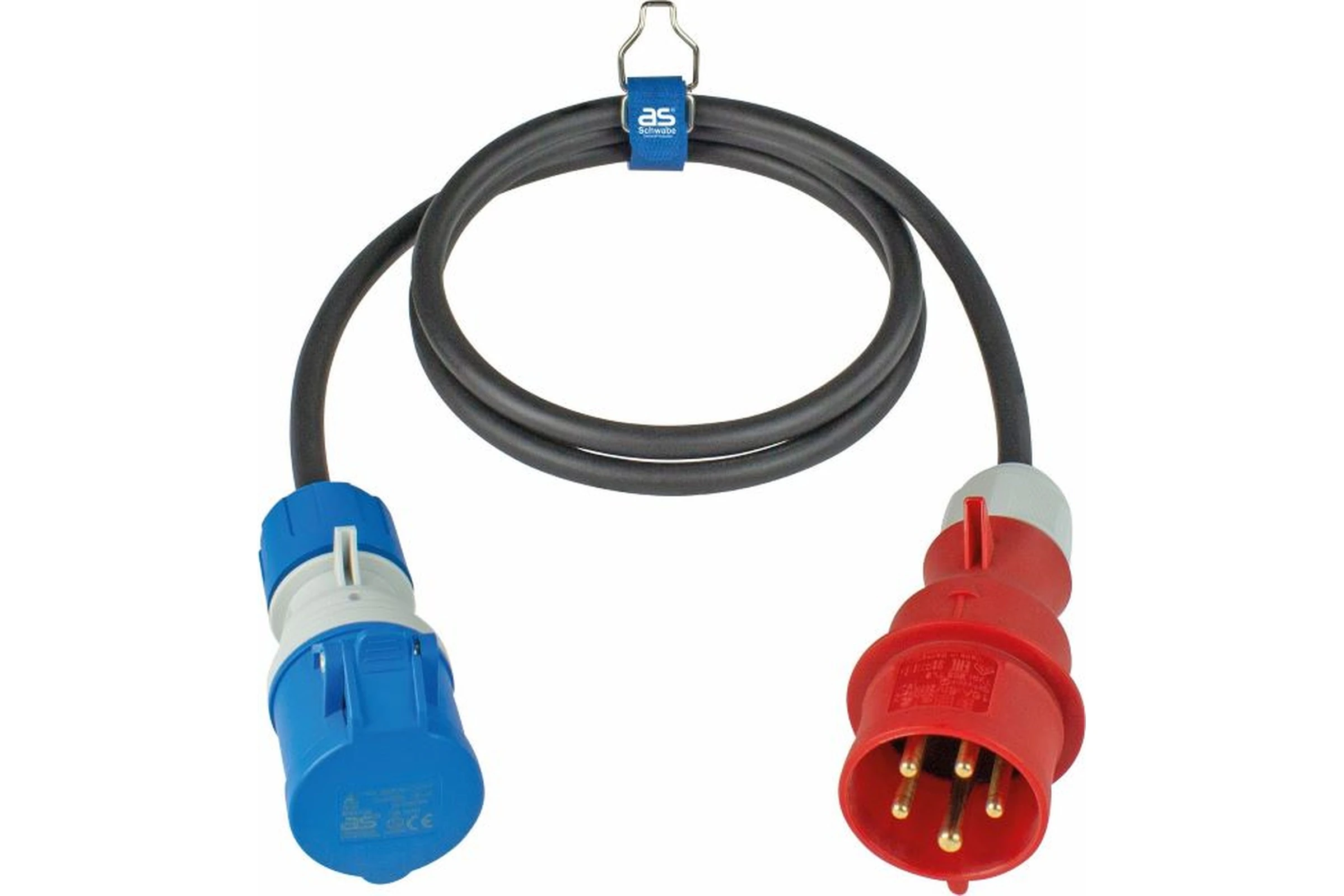 Przedłużacz adapter CEE 230 V, 16 A, 3P, wtyczka CEE 400 V, 16 A, 5P na gniazdo CEE 3P PowerLight 1,5 m H07RN-F 3G2,5 CZA IP44