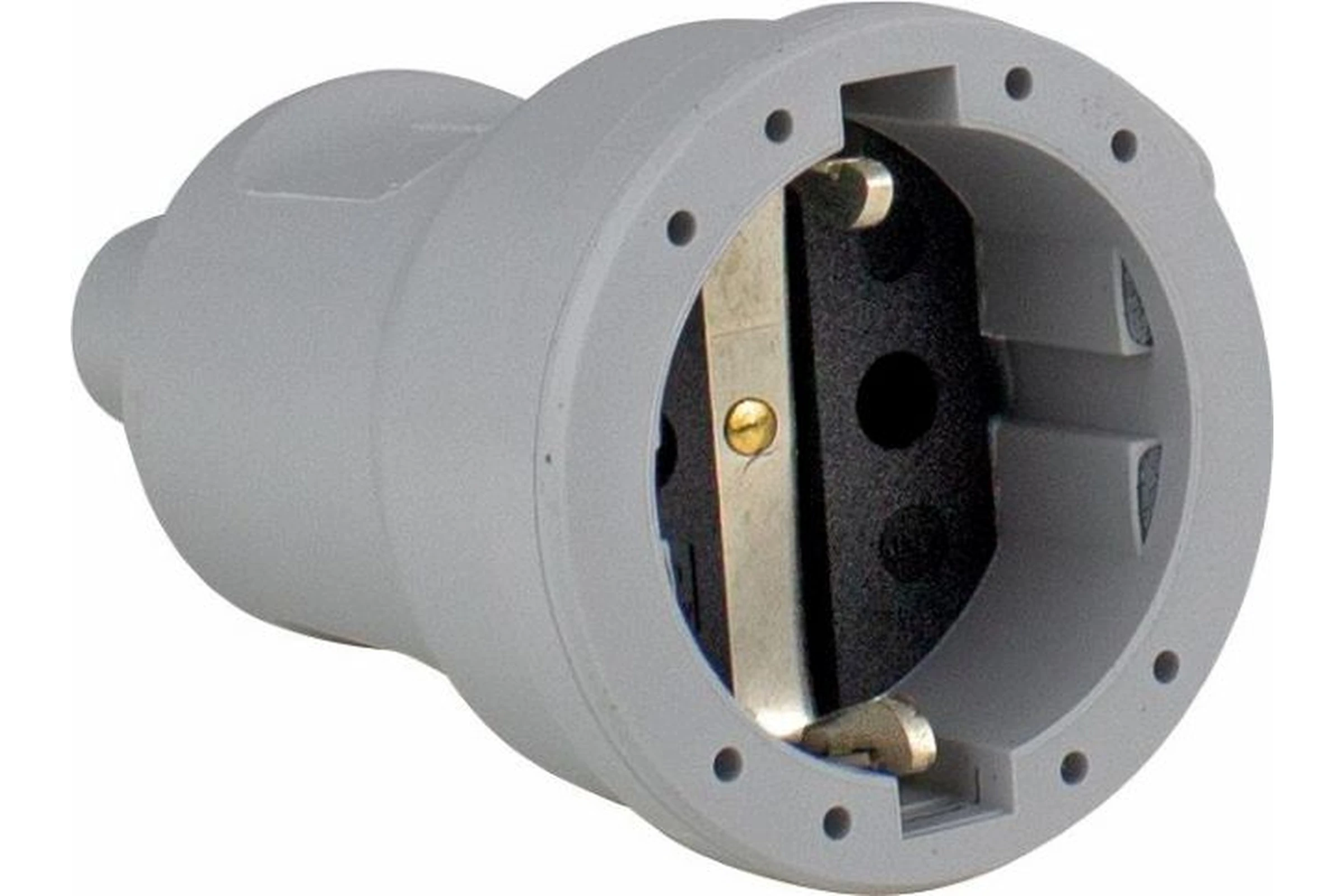 Gniazdo proste z tworzywa 230 V, 16 A 2P+Z szare IP20