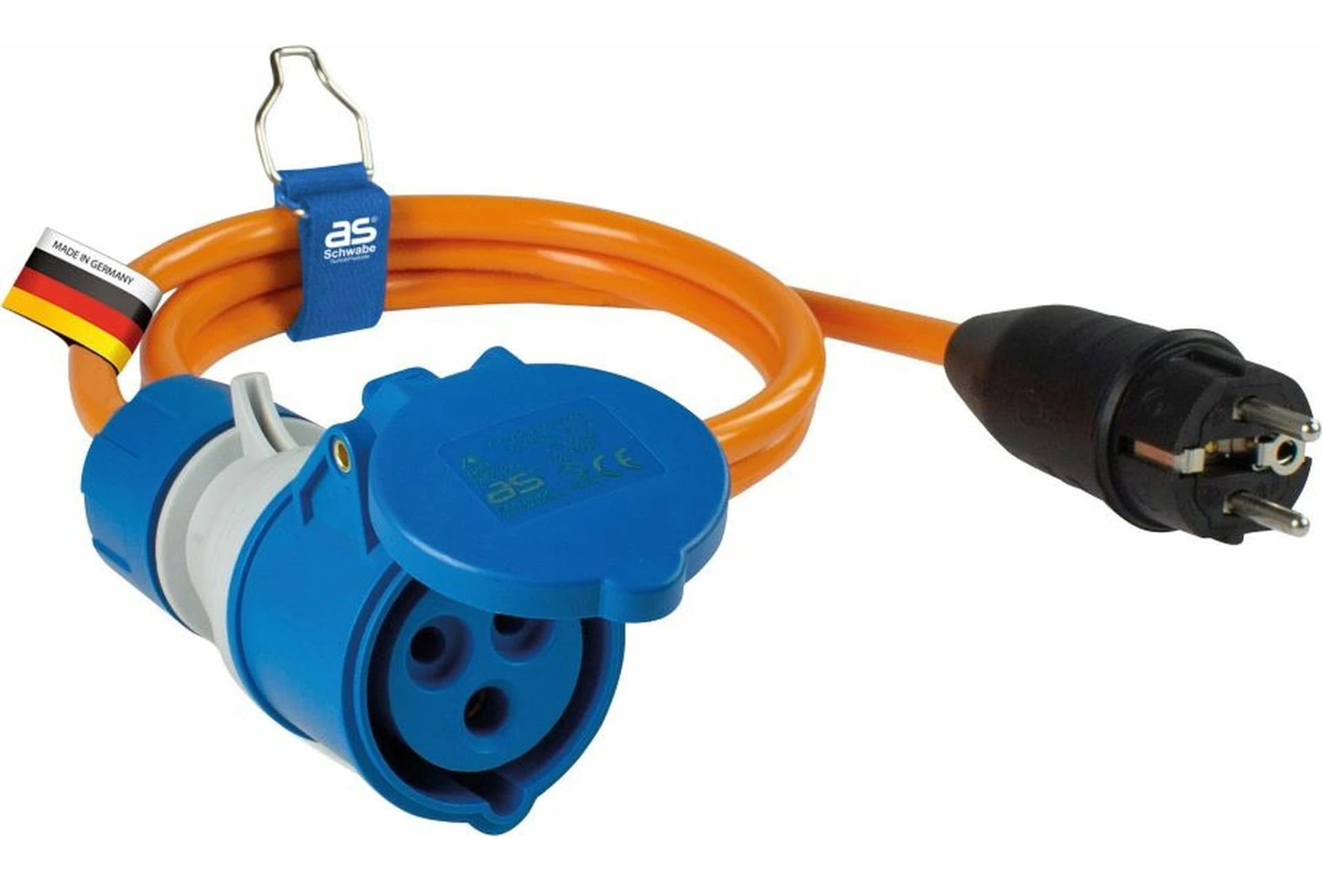 Przedłużacz adapter CEE 230 V, 16 A, 3P, wtyczka z uziemieniem na gniazdo CEE 3P PowerLight 1,5 m H07BQ-F 3G2,5 POM IP44