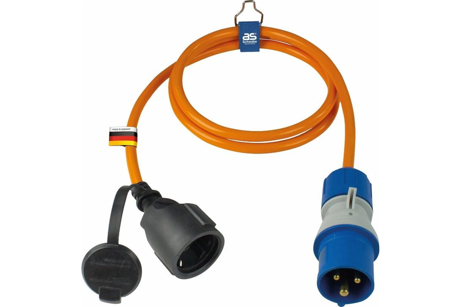 Przedłużacz adapter CEE 230 V, 16 A, 3P, wtyczka CEE 3P PowerLight na gniazdo z uziemieniem 1,5 m H07BQ-F 3G2,5 POM IP44
