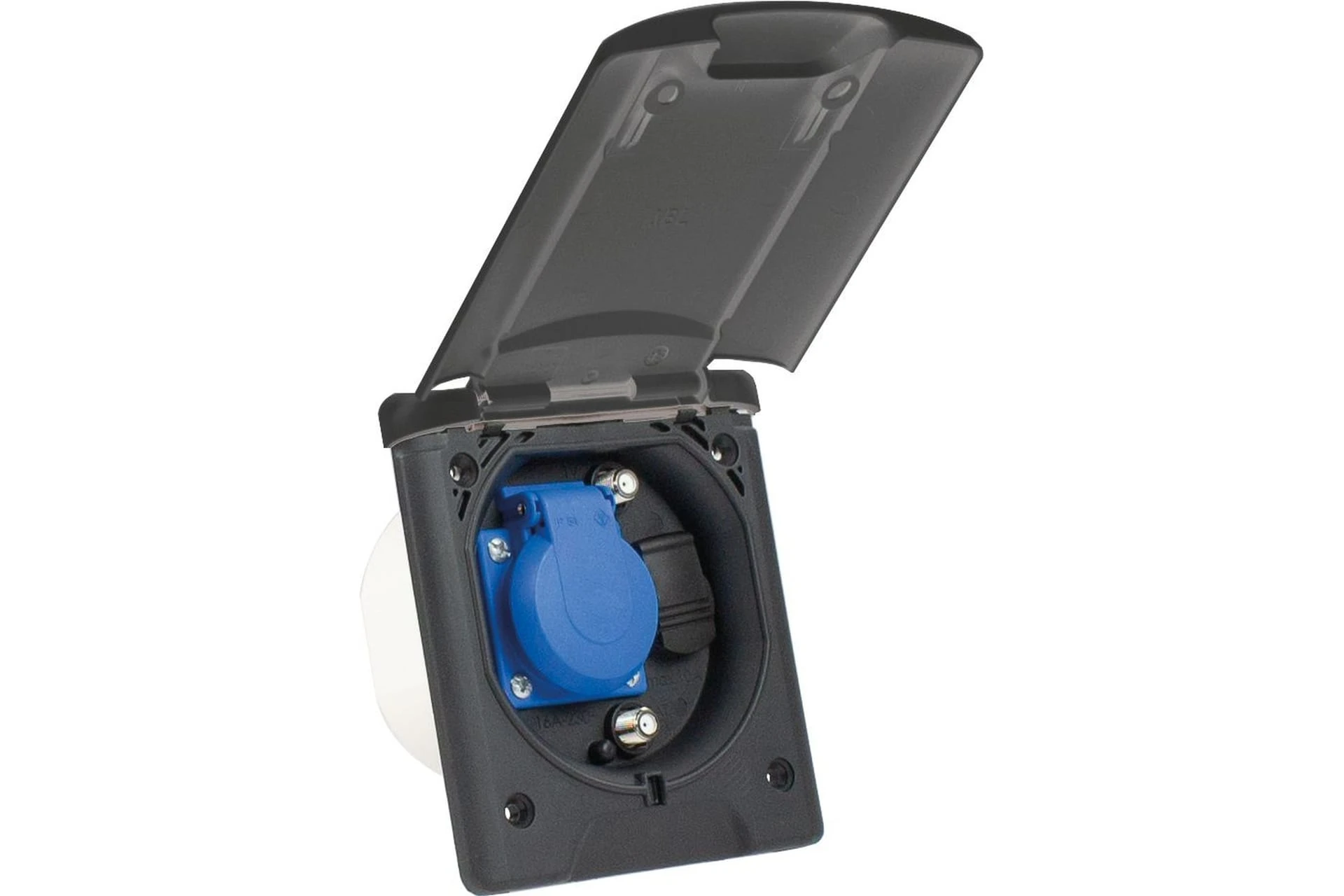 Wielofunkcyjne gniazdo do wbudowania ANTRACYT 230 V, 16 A, 2P+Z