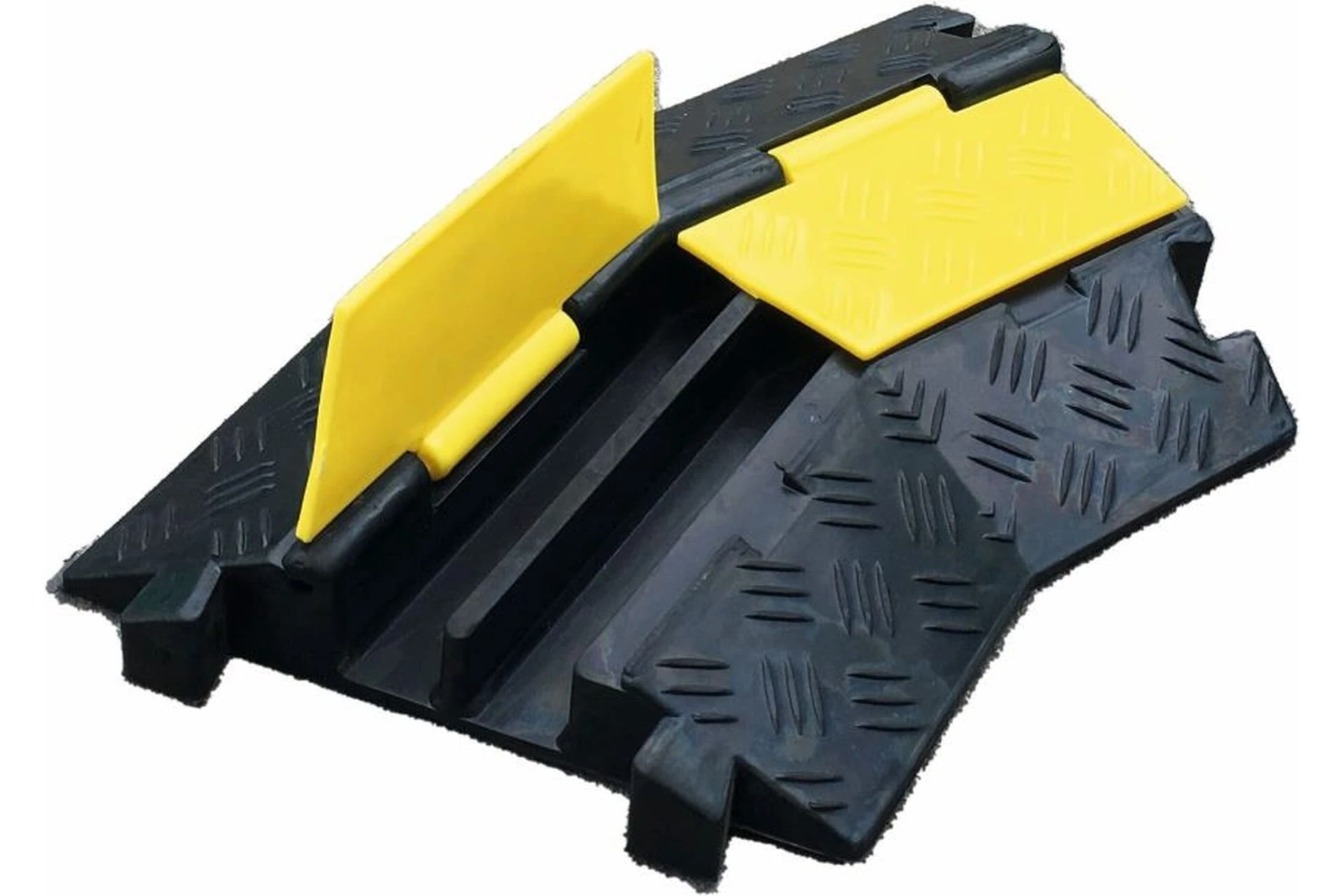 Najazd kablowy kątowy, 45° z podwójnym kanałem kablowym - 32x32 mm