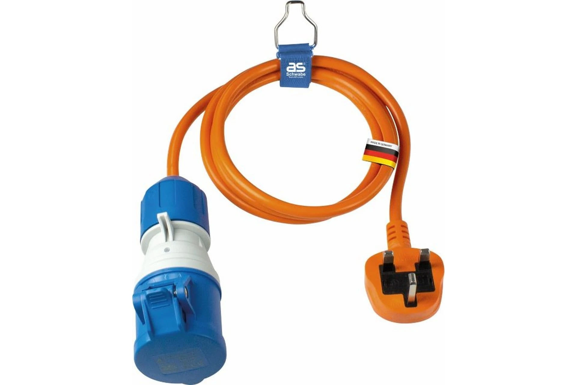 Przedłużacz adapter CEE 230 V, 13 A, 3P, wtyczka UK BS1363 13A na gniazdo CEE 3P PowerLight 1,5 m H05VV-F 3G1,5 POM