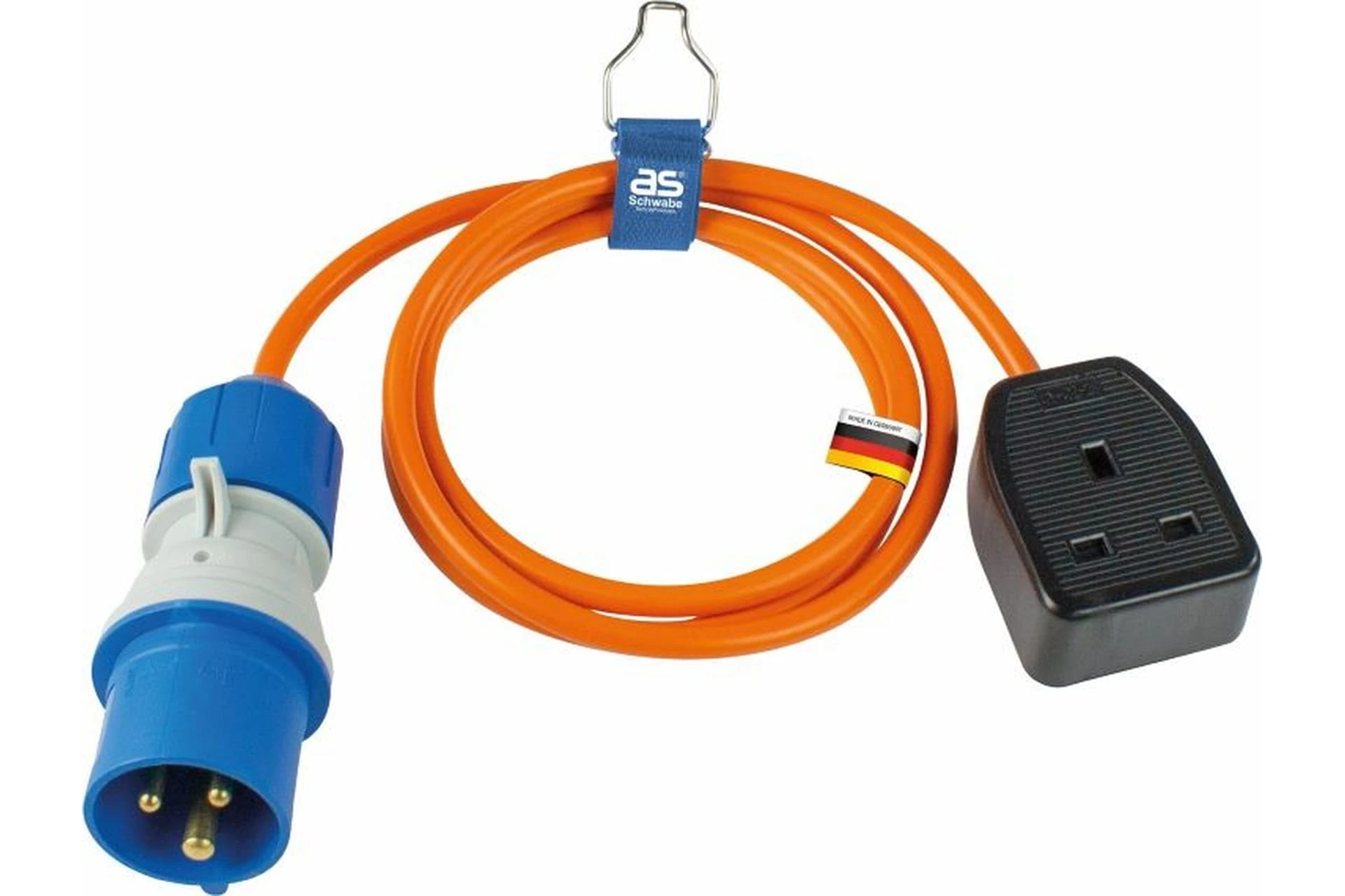 Przedłużacz adapter CEE 230 V, 13 A, 3P wtyczka CEE 3P PowerLight na gniazdo UK BS1363 13A 1,5 m H05VV-F 3G1,5 POM