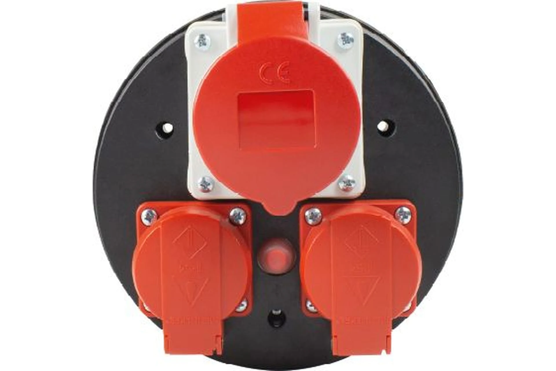 Panel 3-gniazdowy CEE 400 V, z czerwonymi klapkami IP44 "F"