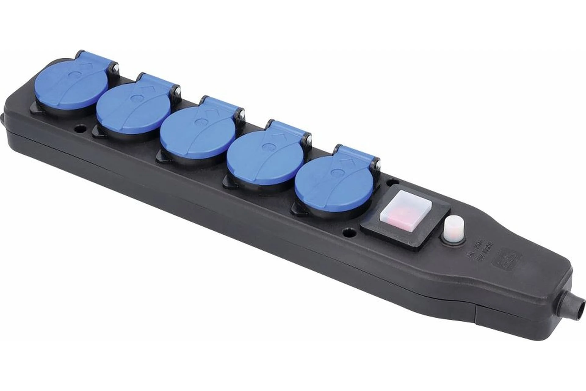 Gniazdo listwowe budowlane 5-krotne z włącznikiem 230 V, 16 A IP54 "F"