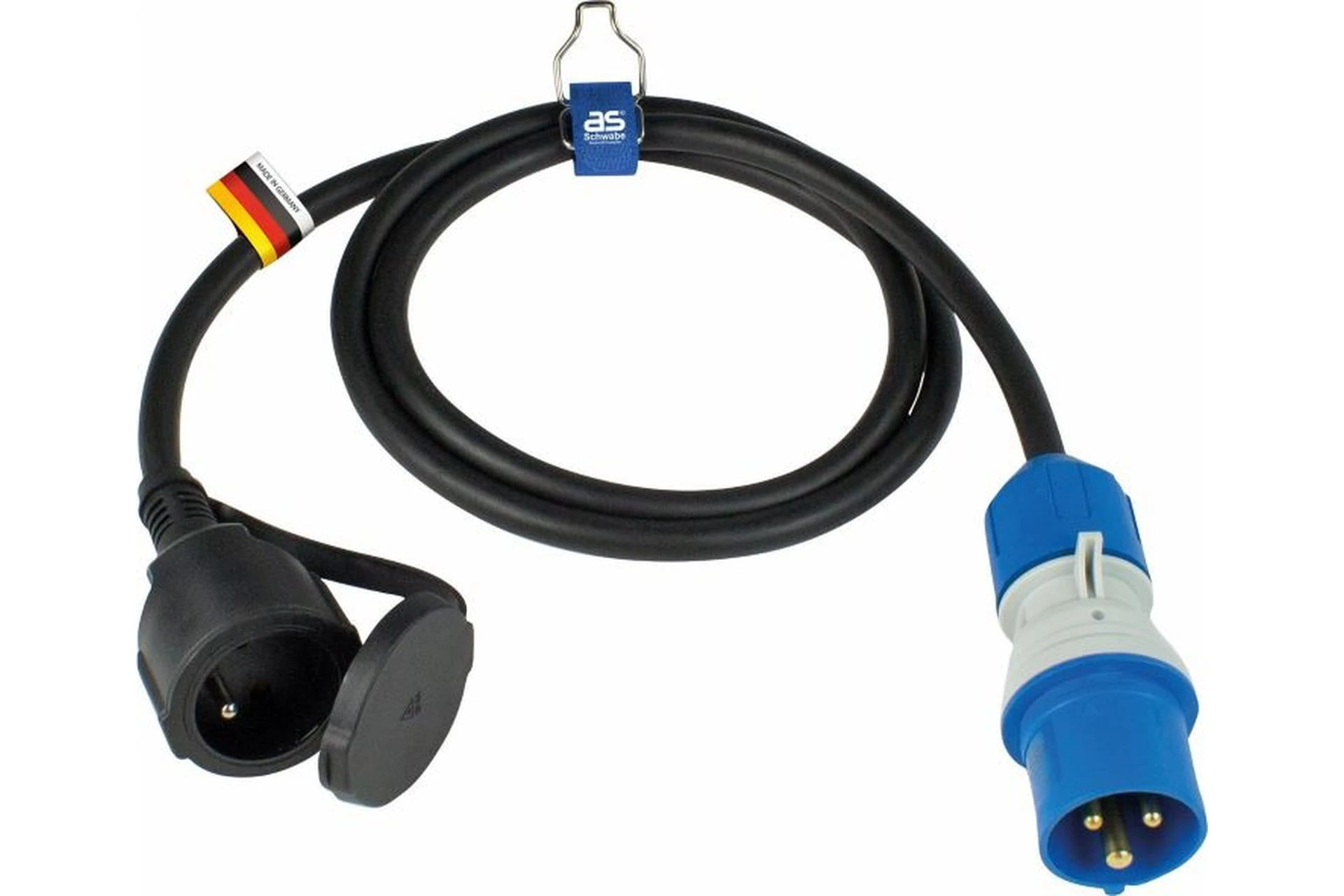 Przedłużacz adapter CEE 230 V, 16 A, 3P, wtyczka CEE 3P PowerLight na gniazdo z uziemieniem 1,5 m H07RN-F 3G2,5 CZA IP44 "F"