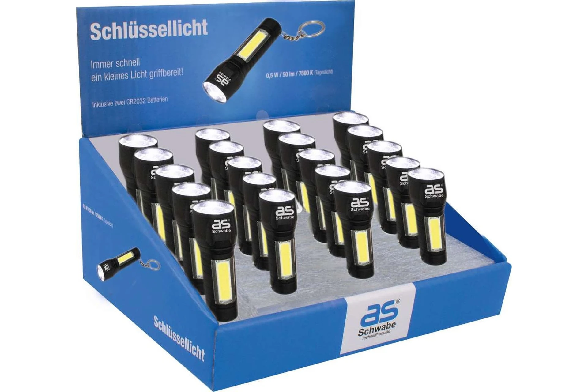 Latarka MINI LED - ekspozytor promocyjny 20 szt. - 150 lm